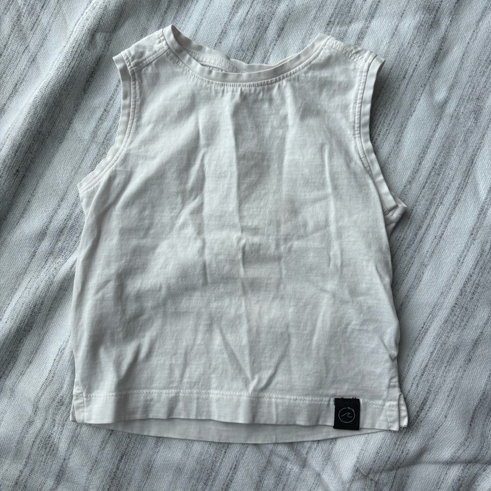 Zara Baby Boys Big Olita White Sleeveless Tank Top T-Shirt Size 1.5yrs